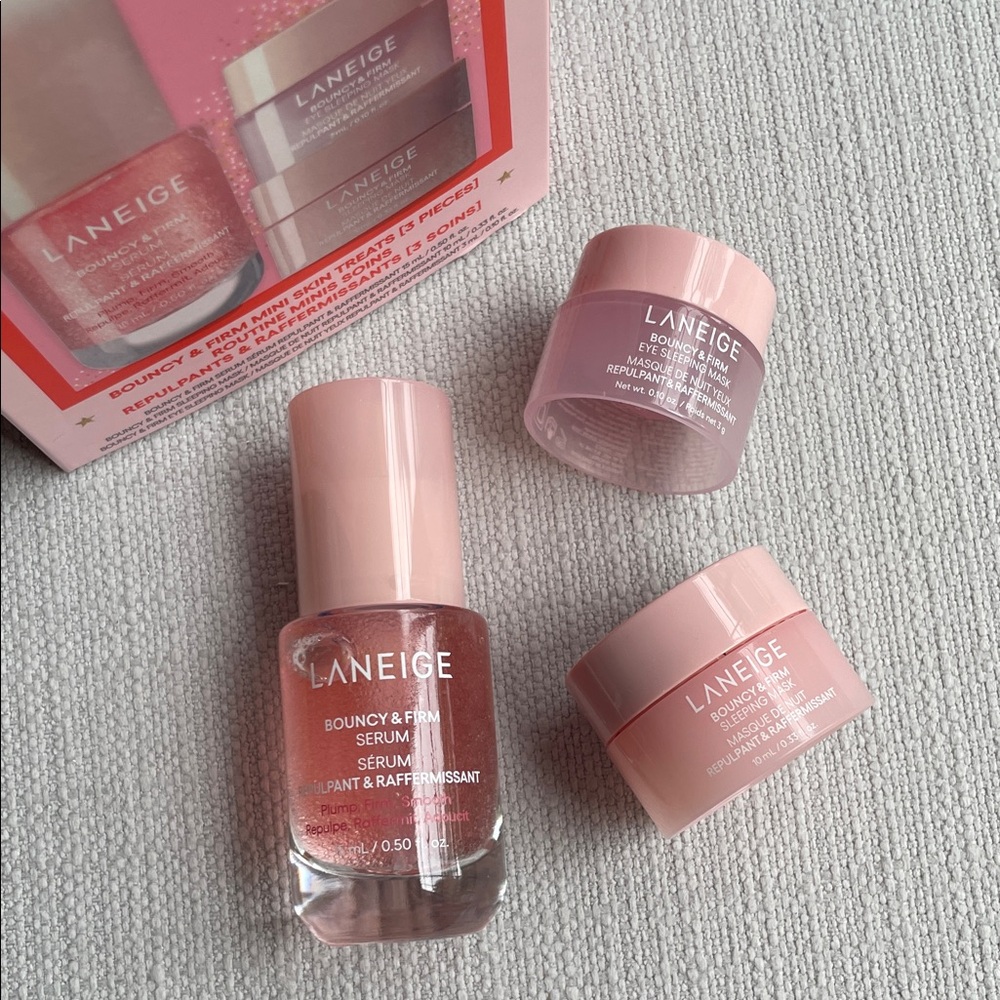 NIB LANEIGE Bouncy & Firm Mini Skin Treats Set (3-Piece Routine Set)